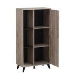 Βιτρινα Umbria Pop Grey Oak-Μαυρο 67x33x130εκ - Image 4