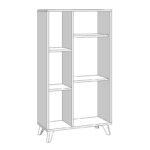 Βιτρινα Umbria Pop Grey Oak-Μαυρο 67x33x130εκ - Image 6