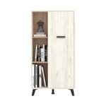 Βιτρινα Umbria Pop White Oak - Grey Oak 67,5x33x130,5εκ F.l.d - Image 3