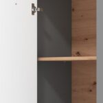 Βιτρινα Valencia Pop 1k Γκρι Γραφιτη-Artisan Oaκ-Γκρι Ματ Χρωμα 60.5x41x194.5εκ - Image 5