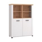 Βιτρινα Valencia Pop 2k Λευκο-Artisan Oaκ-Λευκο Ματ Χρωμα 103.5x41x143εκ