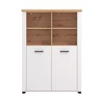 Βιτρινα Valencia Pop 2k Λευκο-Artisan Oaκ-Λευκο Ματ Χρωμα 103.5x41x143εκ - Image 3