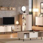 Βιτρινα Vandea 2k Pop Cashmere-Grey Oak 87x40x131εκ - Image 2
