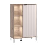 Βιτρινα Vandea 2k Pop Cashmere-Grey Oak 87x40x131εκ - Image 6