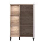 Βιτρινα Vandea 2k Pop Cashmere-Grey Oak 87x40x131εκ - Image 7