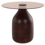 Βοηθητικα Τραπεζακια 2τμχ Chang HM9668 Ξυλο Mango-Γυαλι Top φ55x49,5υ & φ40x36,5υεκ. - Image 3