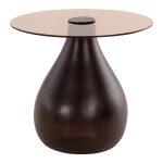 Βοηθητικα Τραπεζακια 2τμχ Chang HM9668 Ξυλο Mango-Γυαλι Top φ55x49,5υ & φ40x36,5υεκ. - Image 4