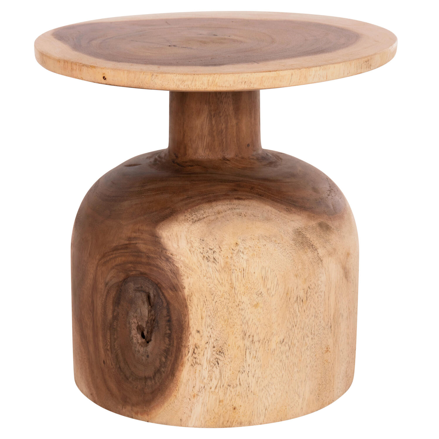 boithitiko-trapezaki-fb9989211-xylo-suar Βοηθητικο Τραπεζακι Pumbe-S HM9892.11 Ξυλο Suar--Φυσικο φ40x40υεκ - Image 1