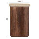 Βοηθητικο Τραπεζακι Τετραγωνο Gladys HM9713 Μασιφ Mango-Τραβερτινα 40x40x60υεκ. - Image 2