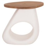 Βοηθητικο Τραπεζι Aida HM4692.02 Fiber Cement Λευκο--Ξυλο Teak Top 47x60x59υεκ - Image 3