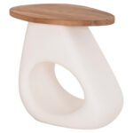 Βοηθητικο Τραπεζι Aida HM4692.02 Fiber Cement Λευκο--Ξυλο Teak Top 47x60x59υεκ - Image 6