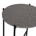Βοηθητικο Τραπεζι HM9589.02 MDF Γκρι Μαρμαρο-Μαυρη Μεταλλικη Βαση φ50x55υεκ. - Image 5