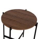 Βοηθητικο Τραπεζι HM9589.04 MDF Καρυδι-Μαυρη Μεταλλικη Βαση φ50x55υεκ. - Image 5