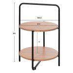 Βοηθητικο Τραπεζι Sylo HM9618.01 MDF Σε Φυσικο-Μαυρο Μεταλλο φ44x66υεκ. - Image 2