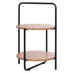 Βοηθητικο Τραπεζι Sylo HM9618.01 MDF Σε Φυσικο-Μαυρο Μεταλλο φ44x66υεκ. - Image 3