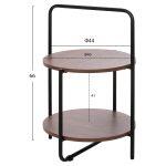 Βοηθητικο Τραπεζι Sylo HM9618.02 MDF Σε Καρυδι-Μαυρο Μεταλλο φ44x66υεκ. - Image 2