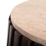 Βοηθητικο Τραπεζι Krest HM9711 Μασιφ Ξυλο Ακακιας Σε Καφε-Τραβερτινa φ50x50υεκ. - Image 5