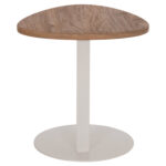 Βοηθητικο Τραπεζι Οβαλ Alper HM18328 MDF Sonama--Μεταλλο Λευκο 50x50x51υεκ. - Image 4