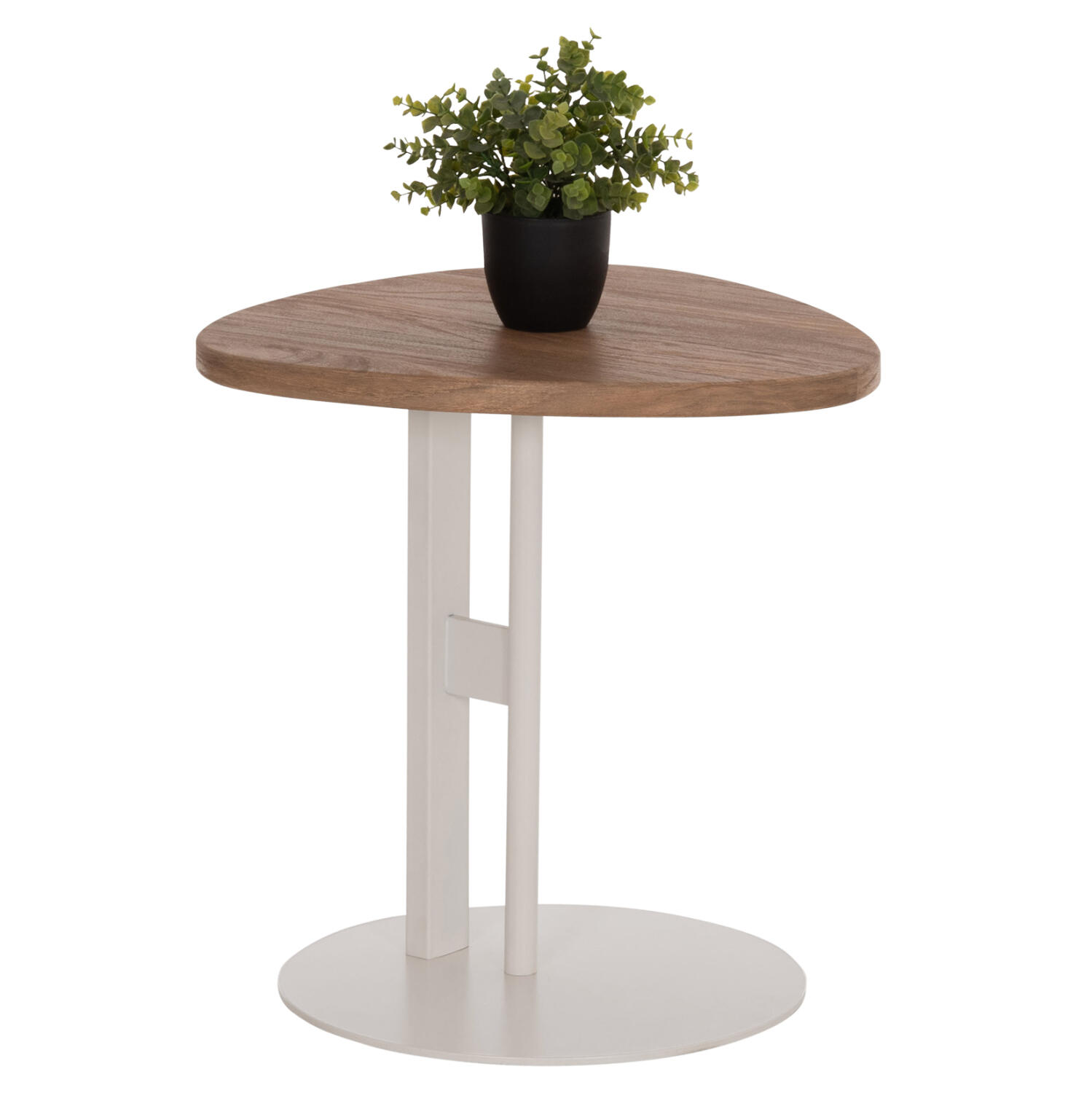 boithitiko-trapezi-obal-fb918328-mdf-son Βοηθητικο Τραπεζι Οβαλ Alper HM18328 MDF Sonama--Μεταλλο Λευκο 50x50x51υεκ. - Image 1