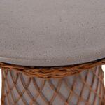 Βοηθητικο Τραπεζι Στρογγυλο Delia HM18167.03 Fiber Cement Γκρι & Rattan φ40x45υεκ - Image 8