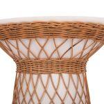 Βοηθητικο Τραπεζι Στρογγυλο Delia HM18167.02 Fiber Cement Λευκο & Rattan φ40x45υεκ - Image 5