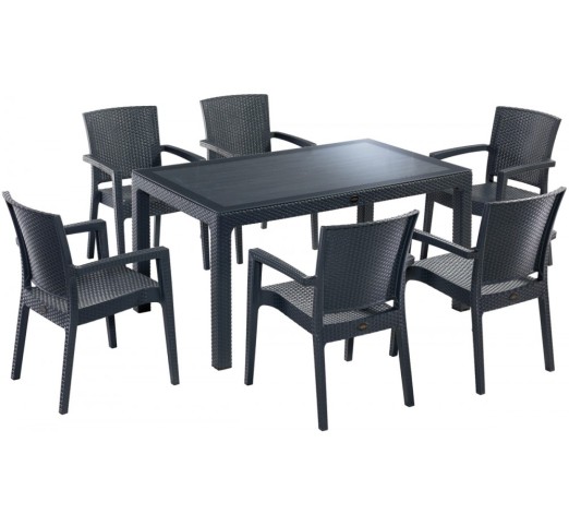 defence-trapezaria-150x90-1265-47553 Defence Τραπεζαρία 150x90cm Ανθρακί - Image 1