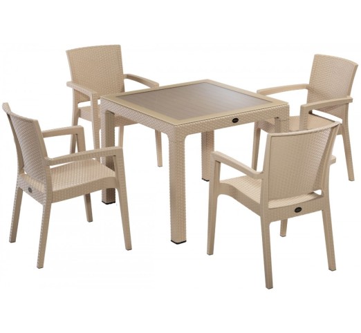 defence-trapezaria-90x90-17882-76110 Defence Τραπεζαρία 90x90 Cappuccino - Image 1