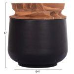 Διακοσμητικα Βαζα Δαπεδου 2τμχ Linter HM21140.01 Fiber Cement Μαυρο-Ξυλο Τεακ 47υ & 60υεκ - Image 8