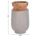 Διακοσμητικα Βαζα Δαπεδου 2τμχ Linter HM21140.03 Fiber Cement Γκρι-Ξυλο Τεακ 47υ & 60υεκ - Image 9