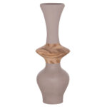 Διακοσμητικο Βαζο Δαπεδου Nebula HM4660.05S Fiber Cement Taupe--Ξυλο Τεακ φ45x115υεκ