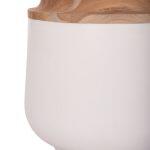 Διακοσμητικο Βαζο Δαπεδου Linter HM4662.02L Fiber Cement Λευκο--Ξυλο Τεακ φ41x47υεκ. - Image 5