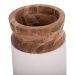 Διακοσμητικο Βαζο Δαπεδου Linter HM4662.02S Fiber Cement Λευκο--Ξυλο Τεακ φ34x60υεκ. - Image 4