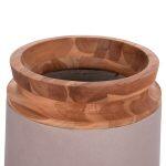 Διακοσμητικο Βαζο Δαπεδου Linter HM4662.05L Fiber Cement Γκρι Ματ--Ξυλο Τεακ φ41x47υεκ - Image 4
