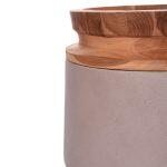 Διακοσμητικο Βαζο Δαπεδου Linter HM4662.05L Fiber Cement Γκρι Ματ--Ξυλο Τεακ φ41x47υεκ - Image 5