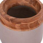 Διακοσμητικο Βαζο Δαπεδου Linter HM4662.05L Fiber Cement Γκρι Ματ--Ξυλο Τεακ φ41x47υεκ - Image 7