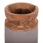 Διακοσμητικο Βαζο Δαπεδου Linter HM4662.05S Fiber Cement Γκρι Ματ--Ξυλο Τεακ φ34x60υεκ - Image 4