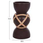 Διακοσμητικο Βαζο Δαπεδου Maynard HM4672.07L Terracotta Σοκολατι-Rattan φ32x62.5υεκ - Image 2