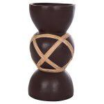 Διακοσμητικο Βαζο Δαπεδου Maynard HM4672.07L Terracotta Σοκολατι-Rattan φ32x62.5υεκ - Image 4