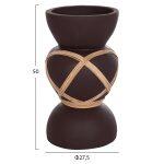 Διακοσμητικο Βαζο Δαπεδου Maynard HM4672.07S Terracotta Σοκολατι-Rattan φ27.5x50υεκ - Image 2