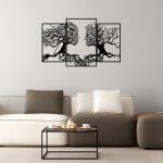Διακοσμητικο Τοιχου 100% Μεταλλικο Μαυρο Δεντο Με Ανθρωπινα Προσωπα 116χ71 HM7211 - Image 4
