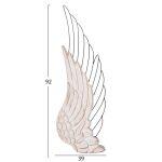 Διακοσμητικο Τοιχου Σετ 2τμχ Φτερα HM4223 MDF Σε Λευκο-Μαυρο Μεταλλο 39x1,5x92υ Εκ. - Image 2