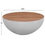 Διακοσμητικο Τραπεζι Σαλονιου Bowl φ91x38,5yεκ. Λευκο Με Ξυλο Ακακιας HM8717.23 Β'διαλογης - Image 2