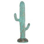 Διακοσμητικος Κακτος Δαπεδου Cactus HM4386.03L Γυψος Σε Τιρκουαζ 63x37x150υεκ.