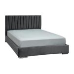 Διπλο Κρεβατι Fylliana Palermo Γκρι Χρωμα Υφασματος 175x214x115εκ (160x200)
