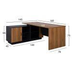 Επαγγελματικο Γραφειο Supreme HM2363 Γωνια Αναστρεψιμη 160x140x75υ Εκ. - Image 2