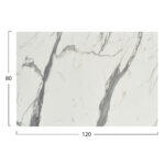 Επιφανεια Τραπεζιου HPL Ορθογωνια HM5840.31 White Marble 120x80εκ. - Image 2