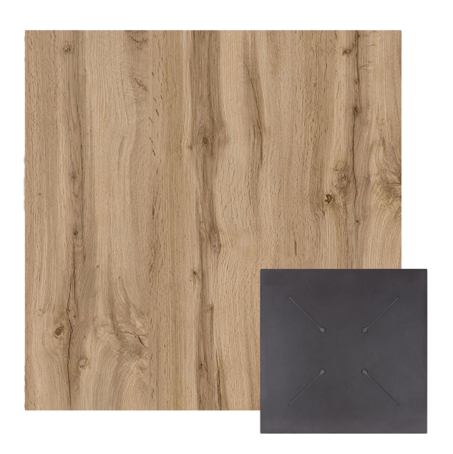 epifaneia-trapezioy-hpl-tetragoni-fb9583 Επιφανεια Τραπεζιου HPL Τετραγωνη HM5837.36 Οψη Oak 60x60εκ. - Image 1