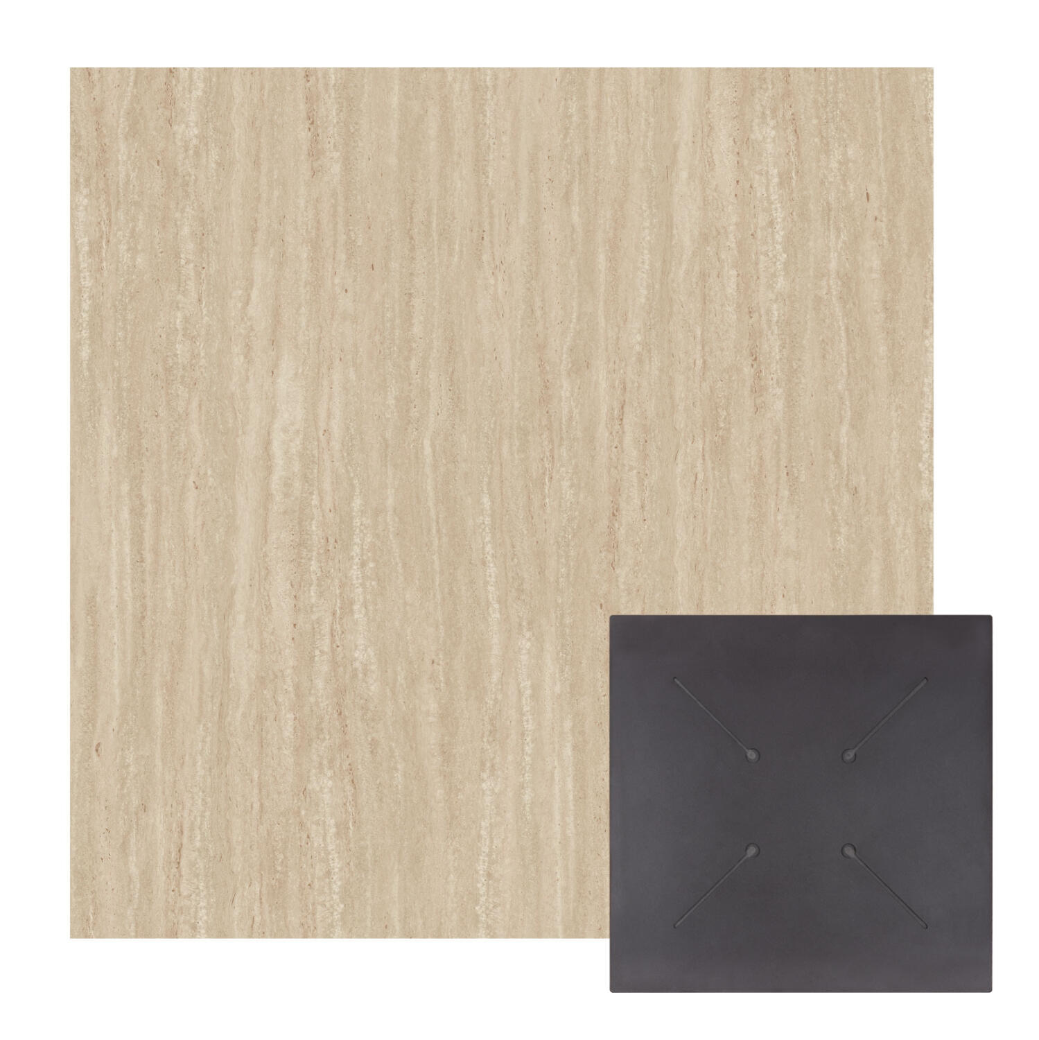 epifaneia-trapezioy-hpl-tetragoni-fb9583 Επιφανεια Τραπεζιου HPL Τετραγωνη HM5839.35 Travertine 80x80εκ. - Image 1