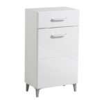 Επιπλο Χωλ Como 1k1f Λευκο-Λευκη Λακα 58x35x104,5εκ Fxtr