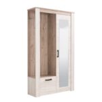 Επιπλο Χωλ Kent Ps Grey Oak-Λευκο Oak Χρωμα 114x37x195εκ